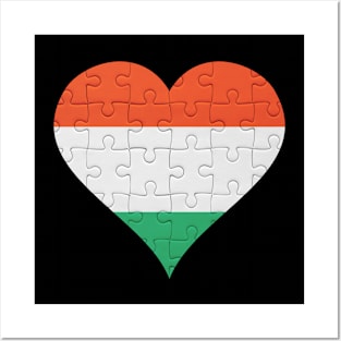 Hungarian Jigsaw Puzzle Heart Design - Gift for Hungarian With Hungary Roots Posters and Art